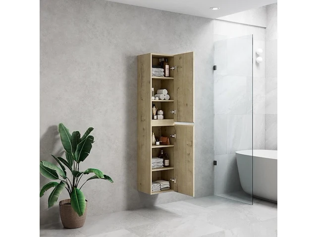 2 x 160cm design kolomkast licht eik - afbeelding 2 van  2