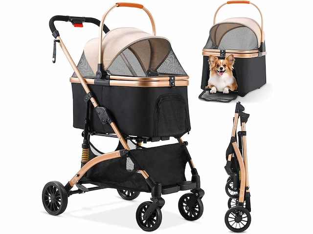 2 x 2-in-1 hondenwagen, opvouwbare kattenbuggy - afbeelding 1 van  8