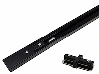 2 x 2 meter rail voor 1 fase 2 draden railsystem met doorverbinder zwart - afbeelding 1 van  3