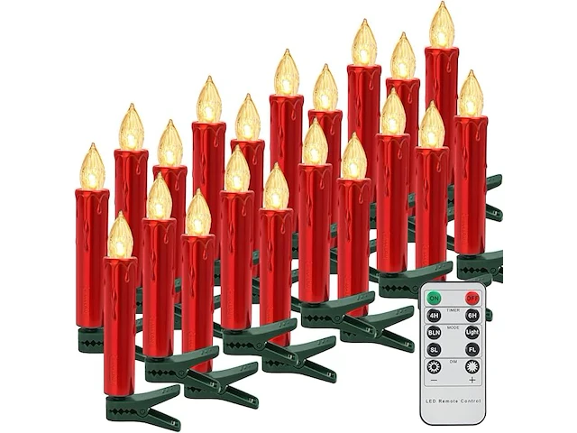 2 x 20 stuks ledkerstboomkaarsen - afbeelding 1 van  5