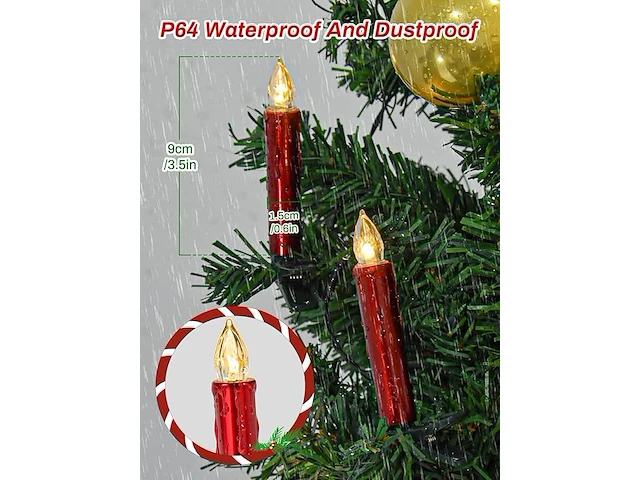 2 x 20 stuks ledkerstboomkaarsen - afbeelding 4 van  5