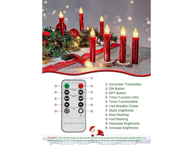 2 x 20 stuks ledkerstboomkaarsen - afbeelding 5 van  5