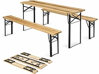 2 x 3-delige en inklapbare biertentset 170x46x77 cm