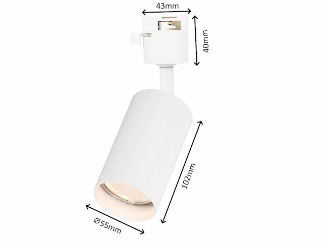 2 x 3 meter railsysteem met 9x railspot gu10 fitting wit - afbeelding 9 van  9