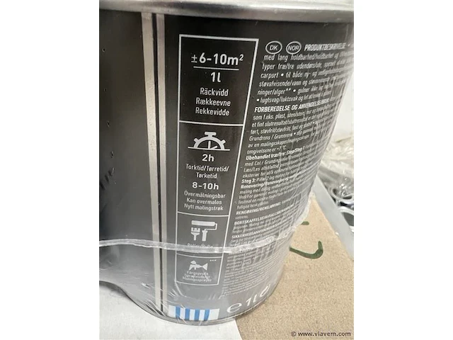 2 x 3 potten verf, aan 1 l. per pot, kalkhvit - afbeelding 4 van  4