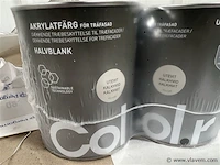 2 x 3 potten verf, aan 1 l. per pot, kalkhvit - afbeelding 1 van  4