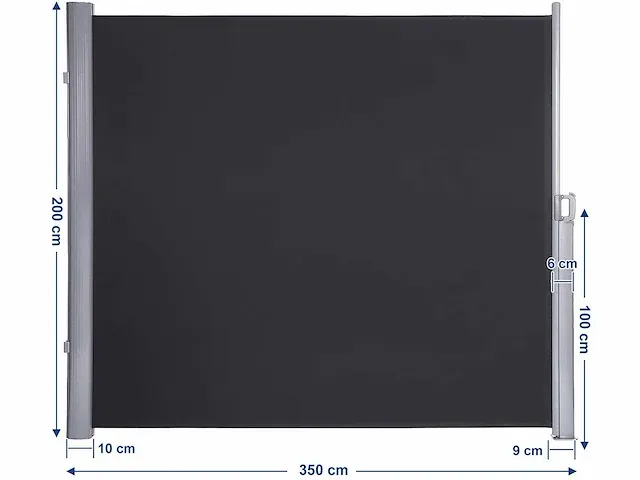 2 x 3,5 m (h x b), zijluifel, intrekbaar privacyscherm - afbeelding 3 van  9