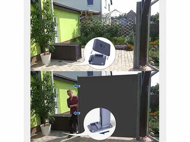2 x 3,5 m (h x b), zijluifel, intrekbaar privacyscherm - afbeelding 8 van  9