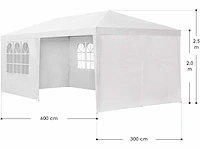 2 x 3x6 m partytent met 6 verwijderbare zijwanden en dak - afbeelding 3 van  4