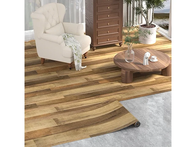 2 x 4 homease zelfklevende vinylvloer (60 x 1000 cm) - afbeelding 1 van  1