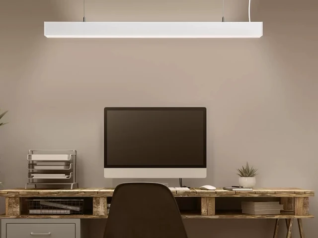 2 x 40w led 120cm linear design hanglamp met 3 kleur licht switch wit - afbeelding 5 van  6