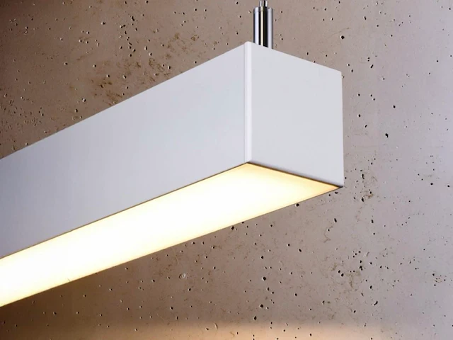 2 x 40w led 120cm linear design hanglamp met 3 kleur licht switch wit - afbeelding 2 van  6