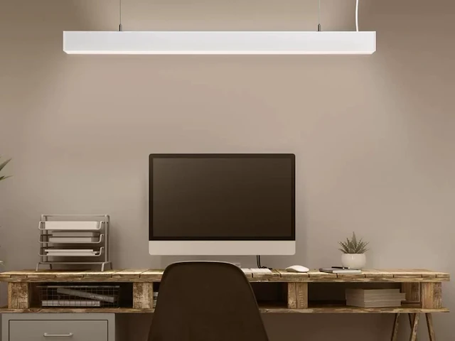 2 x 40w led 120cm linear design hanglamp met 3 kleur licht switch wit - afbeelding 5 van  6