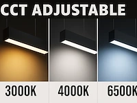 2 x 40w led 120cm linear hanglamp 3 kleur licht switch zwart - afbeelding 7 van  7
