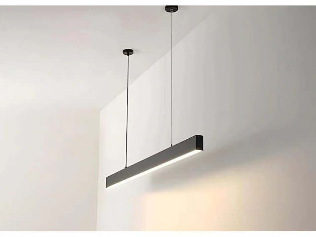 2 x 40w led 120cm linear hanglamp 3 kleur licht switch zwart - afbeelding 2 van  7