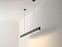 2 x 40w led 120cm linear hanglamp 3 kleur licht switch zwart - afbeelding 2 van  7