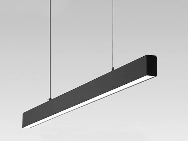 2 x 40w led 120cm linear hanglamp 3 kleur licht switch zwart - afbeelding 4 van  7