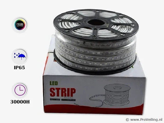 2 x 50 meter waterdichte led-strip - rgb multicolor - afbeelding 2 van  4