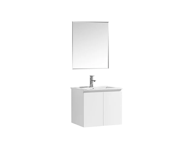2 x 60cm badkamermeubelset mdf - kleur: mat wit - afbeelding 2 van  6