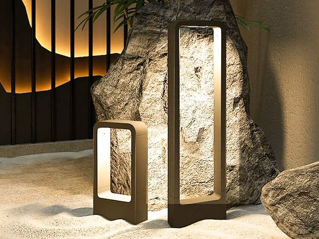 2 x 7w led zand zwart tuinlamp 60cm warm wit - afbeelding 5 van  8