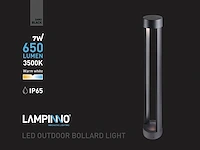 2 x 7w led zand zwart tuinlamp cilinder 60cm warm wit - afbeelding 5 van  8