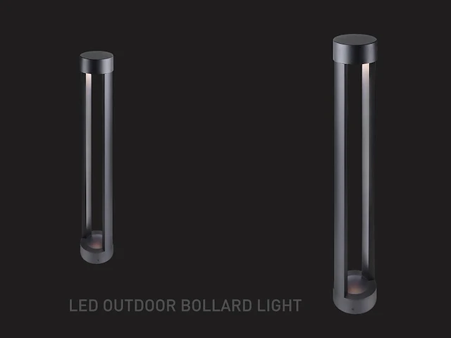 2 x 7w led zand zwart tuinlamp cilinder 60cm warm wit - afbeelding 6 van  8