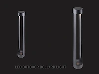 2 x 7w led zand zwart tuinlamp cilinder 60cm warm wit - afbeelding 6 van  8