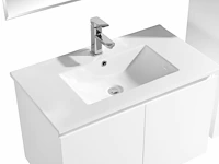 2 x 80cm badkamermeubelset mdf - kleur: mat wit - afbeelding 4 van  7