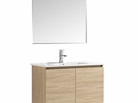 2 x 80cm badkamermeubelset mdf - kleur: wit eik - afbeelding 2 van  6
