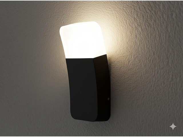 2 x 9.5w led wandlamp gebogen zand zwart warm wit waterdicht - afbeelding 2 van  7