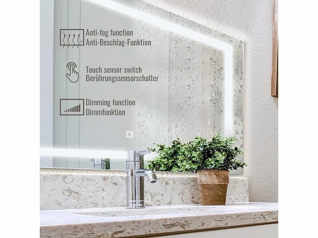 2 x aquamarin® led badkamerspiegel - 120 x 80 cm, cee:a++ - afbeelding 3 van  3