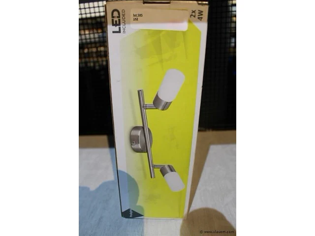 2 x armatuur voorzien van 2 ledspots aluminium - afbeelding 1 van  2