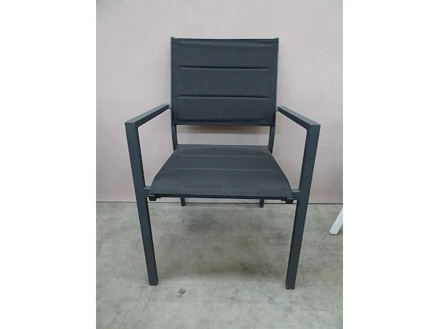 2 x azur alu stapelstoel pedro zwart mat - afbeelding 2 van  3