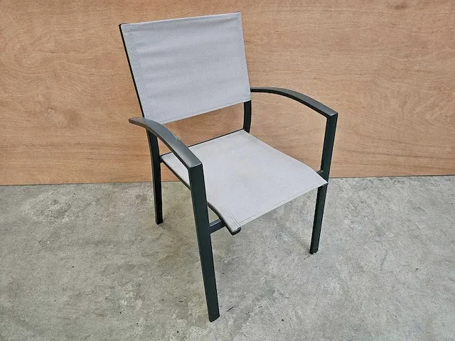2 x azur alu stapelstoel ronda charcoal mat + light grey - afbeelding 1 van  4