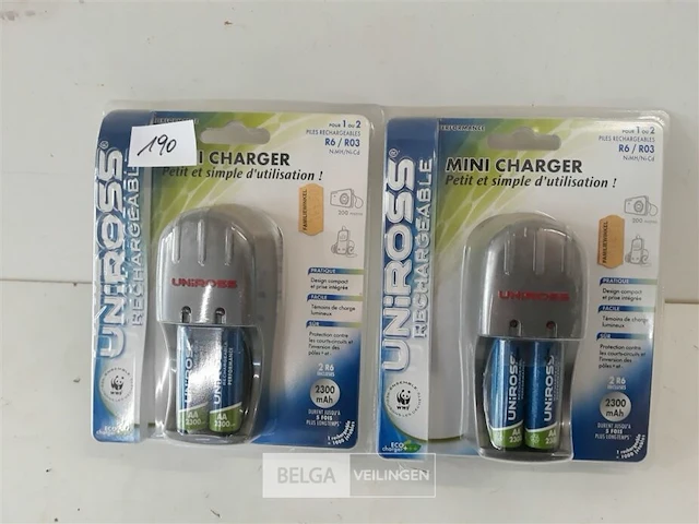 2 x batterijlader voor aa batterijen - afbeelding 1 van  3