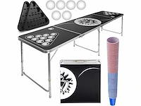 2 x beer pong tafel - opvouwbaar en in hoogte verstelbaar, 240 x 61 cm - afbeelding 1 van  6