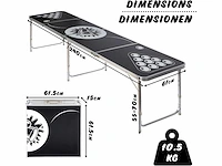2 x beer pong tafel - opvouwbaar en in hoogte verstelbaar, 240 x 61 cm - afbeelding 2 van  6