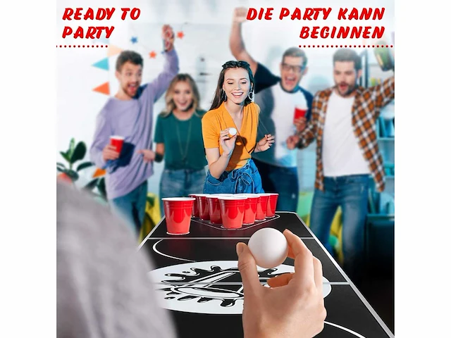 2 x beer pong tafel - opvouwbaar en in hoogte verstelbaar, 240 x 61 cm - afbeelding 6 van  6