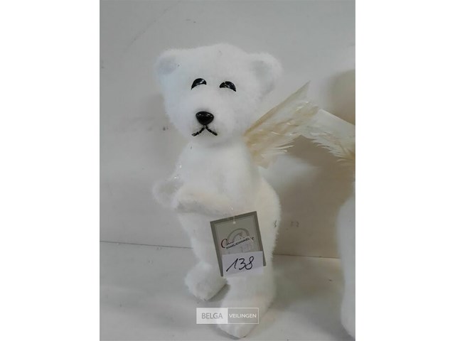 2 x beer wit met pluimenvleugel 30 cm - afbeelding 3 van  3