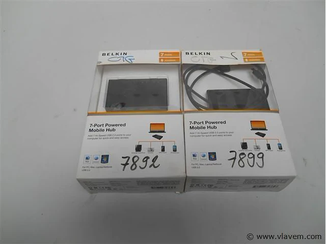 2 x belkin 7-port powered mobile hub - afbeelding 1 van  1