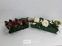 2 x bloemstuk op blok - afbeelding 1 van  3
