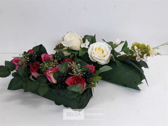 2 x bloemstuk op blok - afbeelding 3 van  3