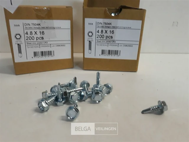 2 x boorschroef zeskant kop 4,8x16 mm 200 st - afbeelding 3 van  3