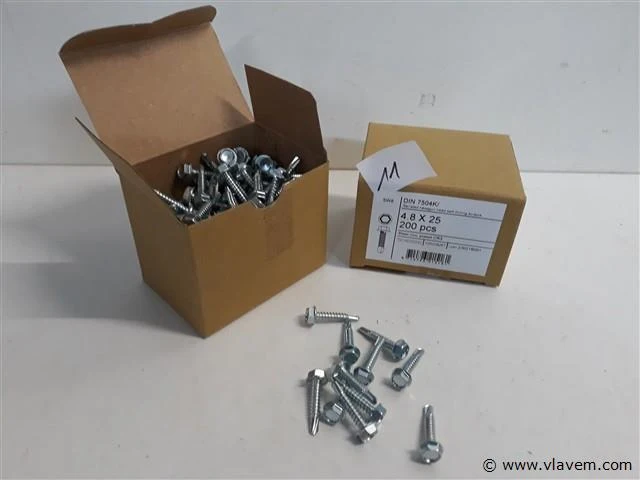 2 x boorschroef zeskant kop 4,8x25 mm 200 st - afbeelding 1 van  2