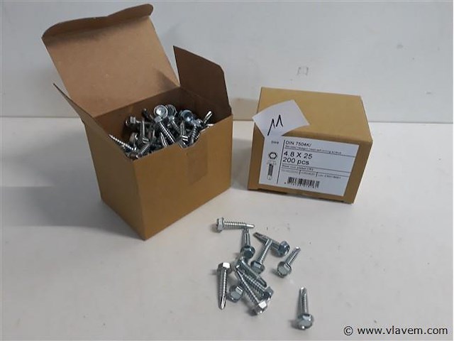 2 x boorschroef zeskant kop 4,8x25 mm 200 st - afbeelding 1 van  2