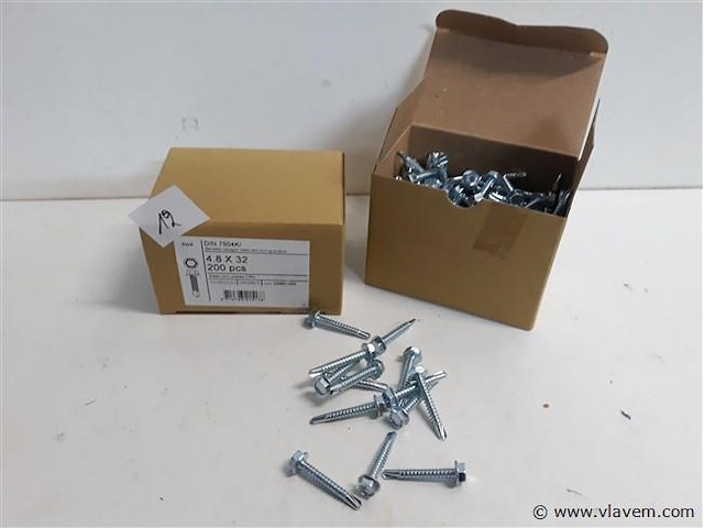 2 x boorschroef zeskant kop 4,8x32 mm 200 st - afbeelding 1 van  2