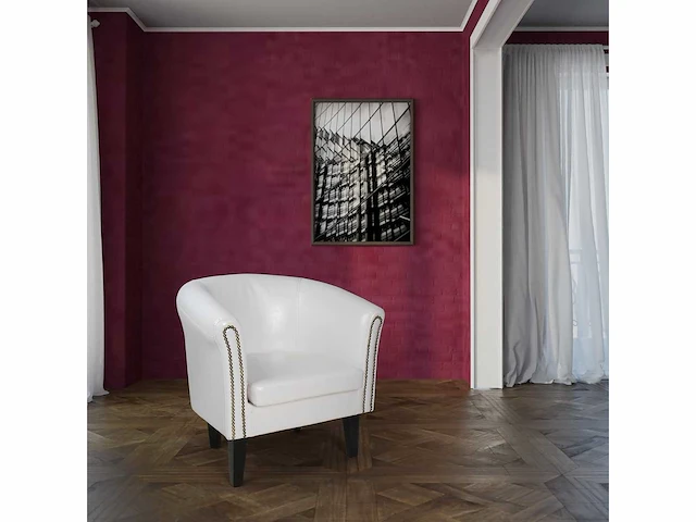 2 x chesterfield fauteuil van kunstleer en hout - afbeelding 1 van  6