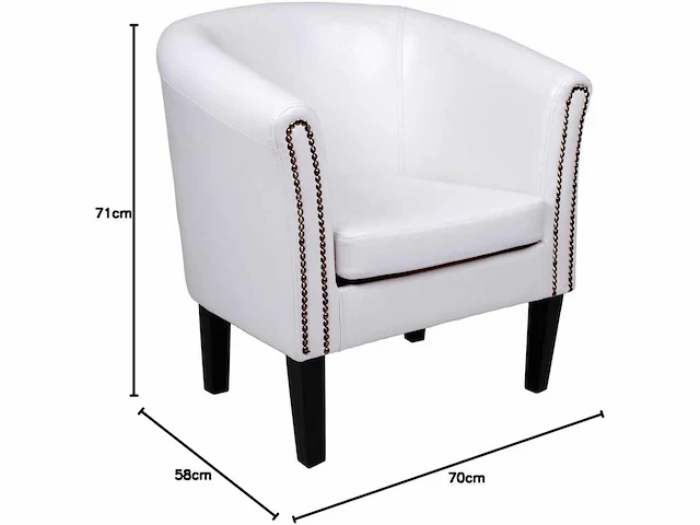 2 x chesterfield fauteuil van kunstleer en hout - afbeelding 2 van  6