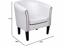 2 x chesterfield fauteuil van kunstleer en hout - afbeelding 2 van  6