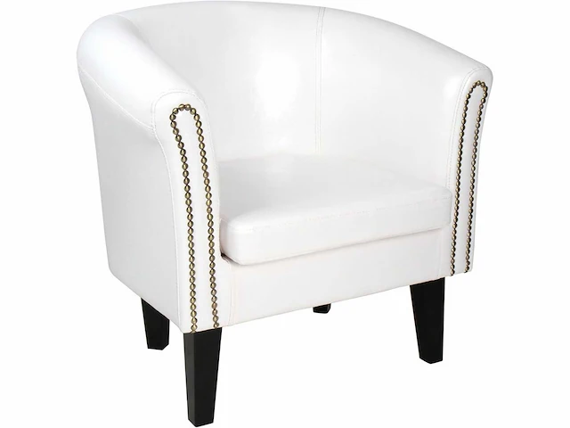 2 x chesterfield fauteuil van kunstleer en hout - afbeelding 3 van  6
